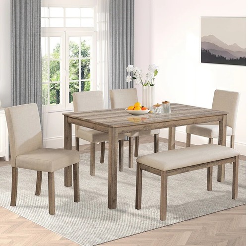 Brown oak finish beige - brown,